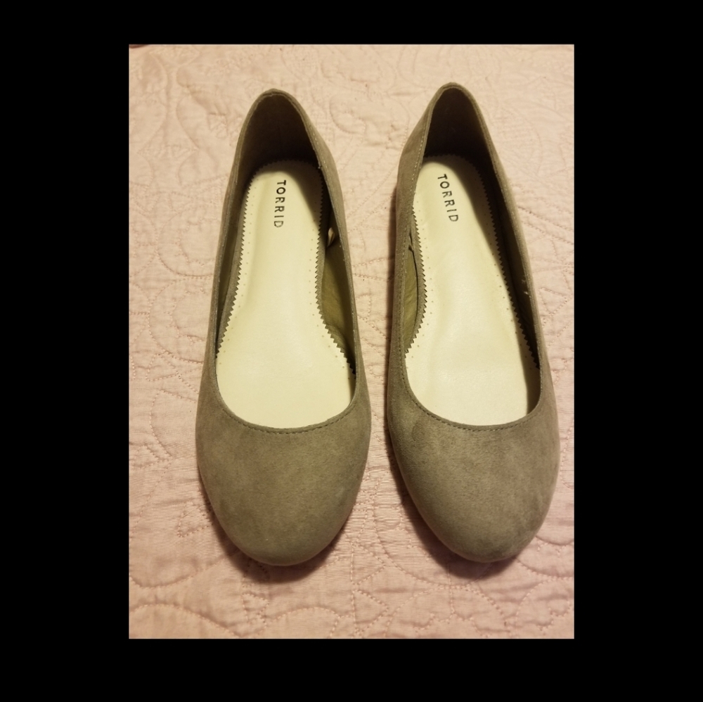 Faux suede flats